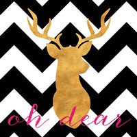 Gold Stuff On Chevron I Fine Art Print