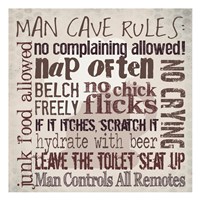 Man Cave Rules Fine Art Print