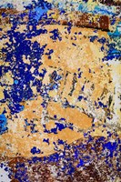 Peeling, Weathered Paint Blue and orange Fine Art Print