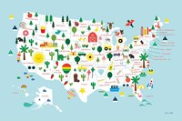 Fun USA Map Fine Art Print