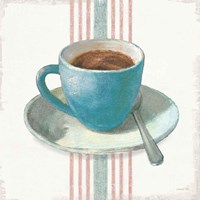 Wake Me Up Coffee IV Blue with Stripes No Cookie Fine Art Print