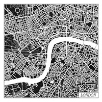 London Map Black Fine Art Print