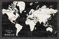 World Map Black Fine Art Print