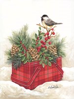 Christmas Lodge Vintage Tin Fine Art Print