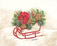 Christmas Lodge Sleigh Fine Art Print