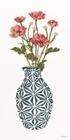 Tile Vase with Bouquet I Framed Print