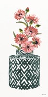 Tile Vase with Bouquet II Framed Print