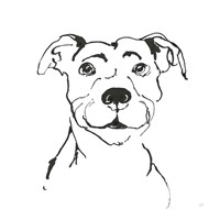 Line Dog Pitbull I Fine Art Print