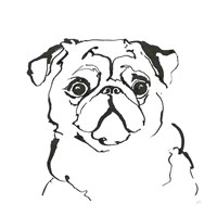 Line Dog Pug I Fine Art Print