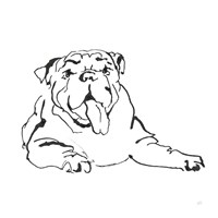 Line Dog Bulldog I Fine Art Print