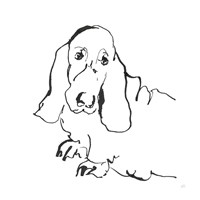 Line Dog Basset Hound Fine Art Print