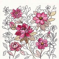 Magenta Flower Lace I Fine Art Print