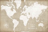 Burlap World Map I Fine Art Print