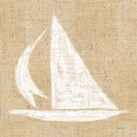 Driftwood Coast II White Burlap Fine Art Print