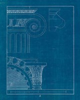 Architectural Columns II Blueprint Fine Art Print