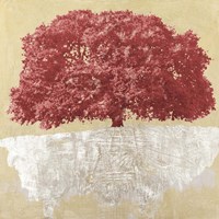 Red Tree on Gold Fine Art Print