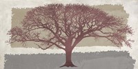 Burgundy Tree on abstract background Fine Art Print