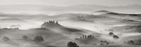 Val d'Orcia panorama, Siena, Tuscany (BW) Fine Art Print