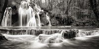 Waterfall in a forest (BW) Fine Art Print