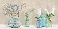 Floral Setting with Glass Vases Fine Art Print