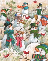 A Hill of a Lot of Snowmen Fine Art Print