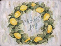 Choose Joy Lemon Wreath Fine Art Print