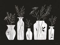 White Line Floral Vases Fine Art Print