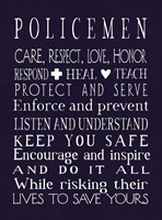 Policeman in Navy Fine Art Print