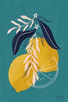 Lemons II Blue Fine Art Print