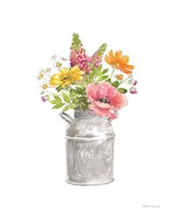 Farmhouse Floral VIII White Framed Print