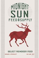 Midnight Sun Reindeer Feed v2 Framed Print