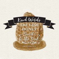 Bee Hive Sentiment II-Kind Words Fine Art Print