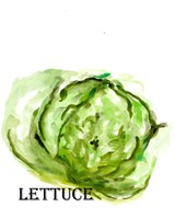 Veggie Sketch IX-Lettuce Framed Print