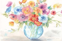 Bright Poppies Vase Fine Art Print