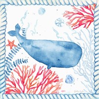 Nautical Sea Life II-Whale Fine Art Print