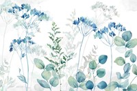 Botanical Landscape blue green Fine Art Print