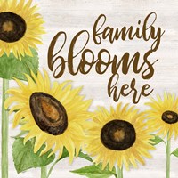 Fall Sunflower Sentiment I-Family Framed Print