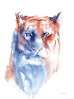 Copper and Blue Lioness Fine Art Print