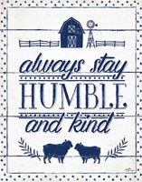 Country Thoughts IV Indigo White Fine Art Print