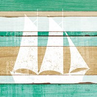 Beachscape V Boat Green Framed Print