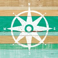 Beachscape IV Compass Green Framed Print