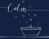 Underlined Bath VI Navy Fine Art Print