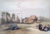 Fragments of the Great Colossi, at the Memnonium, 19th century Fine Art Print