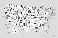 Fun USA Map BW Fine Art Print