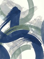 Navy Brushy Abstract II Fine Art Print