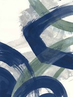 Navy Brushy Abstract I Fine Art Print