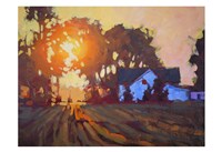 Sunrise Over Farmhouse Fine Art Print