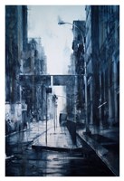 Lower Broadway, rain Fine Art Print