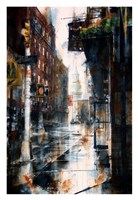 Transfiguration Church, Mott street, rain Fine Art Print