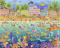 Tropical Swim Party Fine Art Print